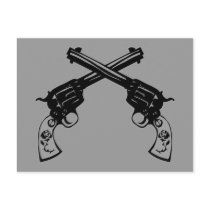 Retro Crossed Pistols Postcards