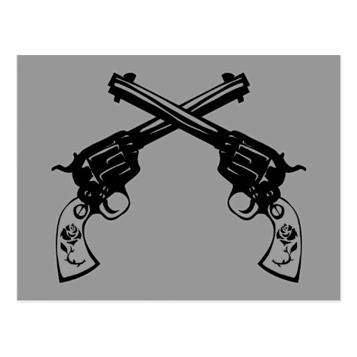 Retro Crossed Pistols Postcards