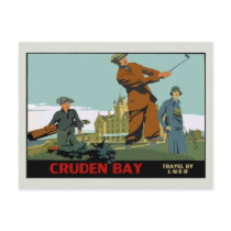 Retro Cruden Bay Scotland Golf Ad Post Card