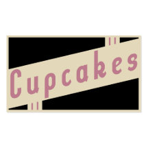 retro cupcakes business cards