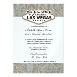 Retro Damask Floral Las Vegas Wedding Invite
