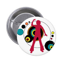Retro Dancing Girl button