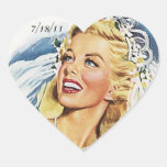 Rétro date de coeur de mariage de mariage de jeune