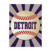 RETRO DETROIT BASEBALL POSTCARD