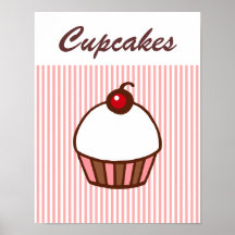 Retro Diner  Cupcake Poster