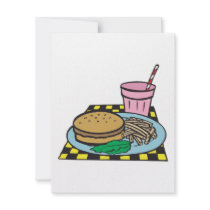 retro diner fast food meal invites