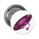 Rétro disque de musique et rose de note pin's