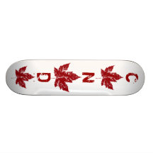 Retro Distressed Canada Maple Leaf Skateboard