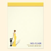 Retro Diva Custom Flat Note Cards (yellow) invitations