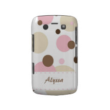 Retro Dots Pink-Brown BlackBerry Bold Case