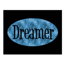 Retro Dreamer Star Logo - Blue Postcard