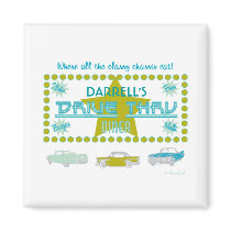 Retro Drive-Thru Diner (grn) Fridge Magnets