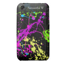 Rétro éclaboussure au néon fraîche de peinture sur coques Case-Mate iPhone 3
