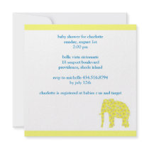 retro elephant; baby shower personalized announcements
