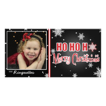 Retro, festive snowflake holiday photo card