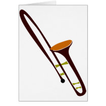 Retro Fifties Trombone Greeting Card