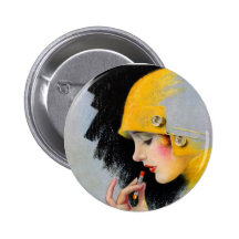 Rétro fille vintage de rouge à lèvres des femmes 2 badges avec agrafe