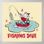 Retro Fishing Diva Poster posters