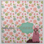 Retro Floral Pink Llama American MoJo Napkin napkins