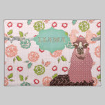 Retro Floral Pink Llama Placemat placemats