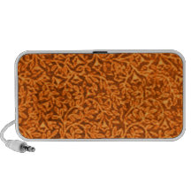 Retro Floral Tangerine Orange Notebook Speakers