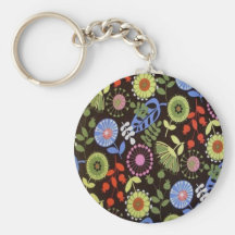 Retro Florals Key Chain