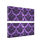 Retro Flourish Purple Stretched Canvas Print