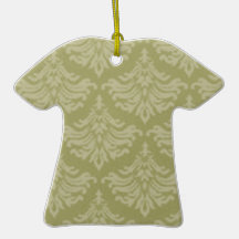 Retro Flourish Sage Green Christmas Ornament
