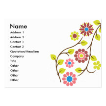 Retro Flower Contact Card Business Card Templates