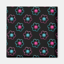 Retro Flower Pearls Refrigerator Magnet