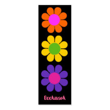 Retro Flower Power Bookmark Business Card Template