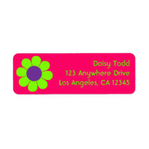 Retro Flower Power Labels