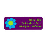 Retro Flower Power Return Address Label