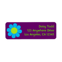 Retro Flower Power Return Address Label