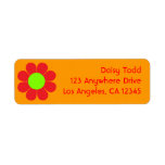 Retro Flower Power Return Address Label