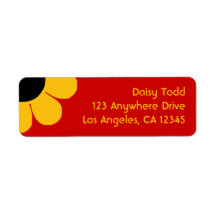 Retro Flower Power Return Address Label
