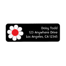 Retro Flower Power Return Address Labels