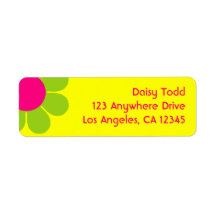 Retro Flower Power Return Address Labels