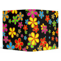Retro Flower Wallpaper Vinyl Binders