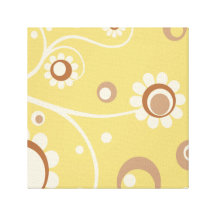 Retro Flowers Art Canvas Gallery Wrapped Print 4 Gallery Wrap Canvas