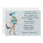 Retro Flowers Baby Shower Invitation (Blue AA)