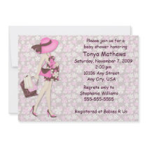 Retro Flowers Baby Shower Invitation (Pink CA)
