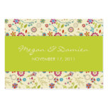 Retro Flowers · Green · Wedding Favour Tag business cards