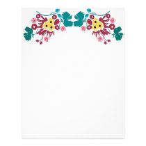 Retro flowers Letterhead letterhead