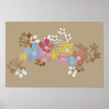 Retro flowers Poster