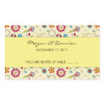 Retro Flowers · Yellow · Guest Seating Card Business Card