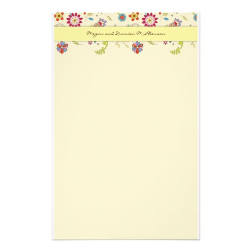 Retro Flowers · Yellow · Stationery