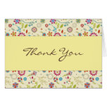 Retro Flowers · Yellow · Thank You Card