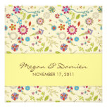Retro Flowers · Yellow · Wedding Invitation