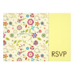 Retro Flowers · Yellow · Wedding Invitation RSVP
